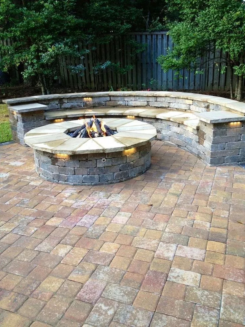 Backyard circle fire pit