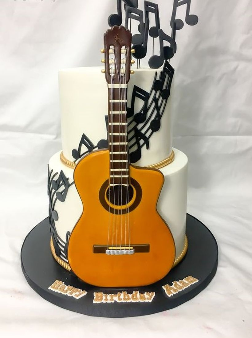 Best cake birthday with with guitar themes and melody tones
