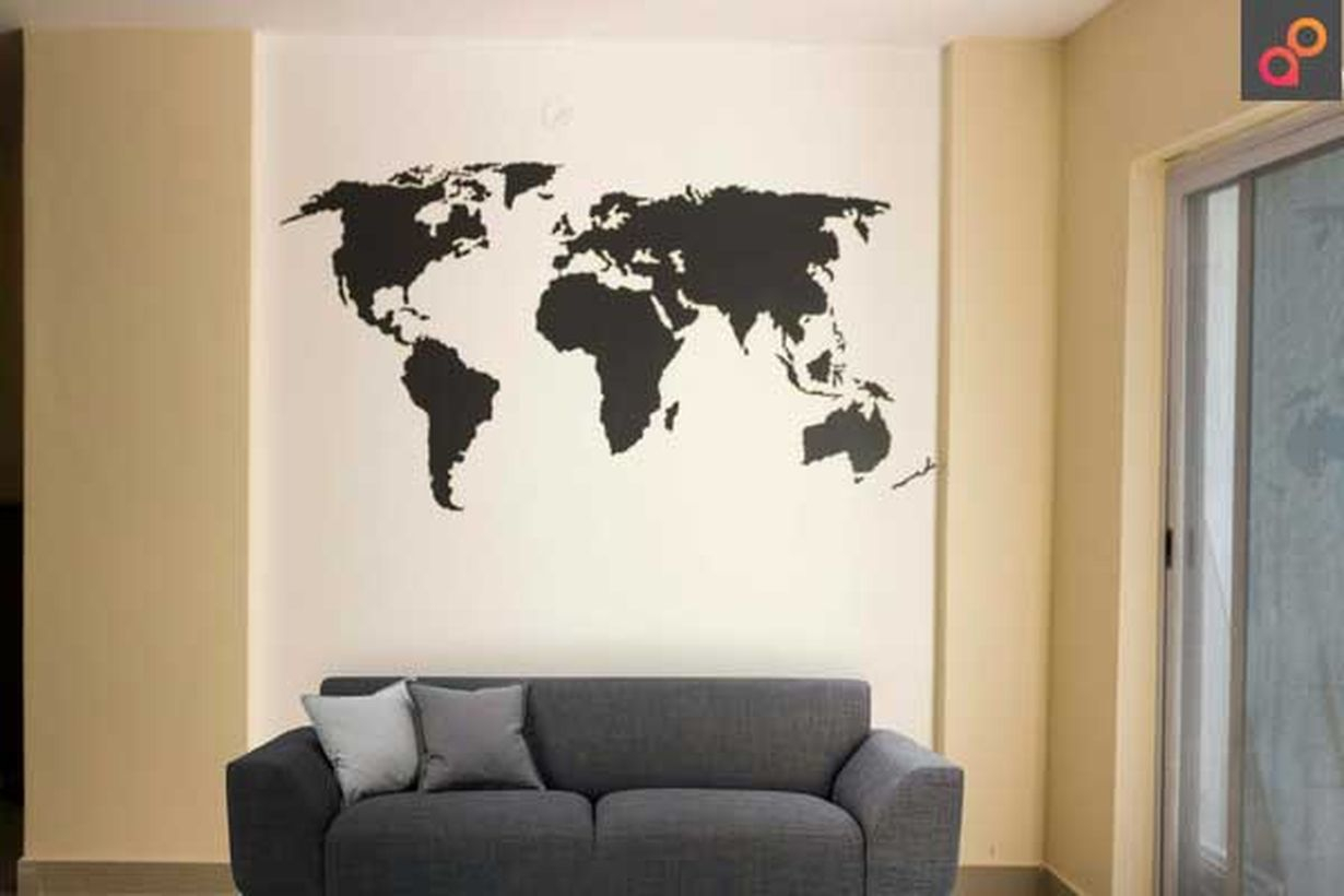 Best wall painting word map for your living room to beautify