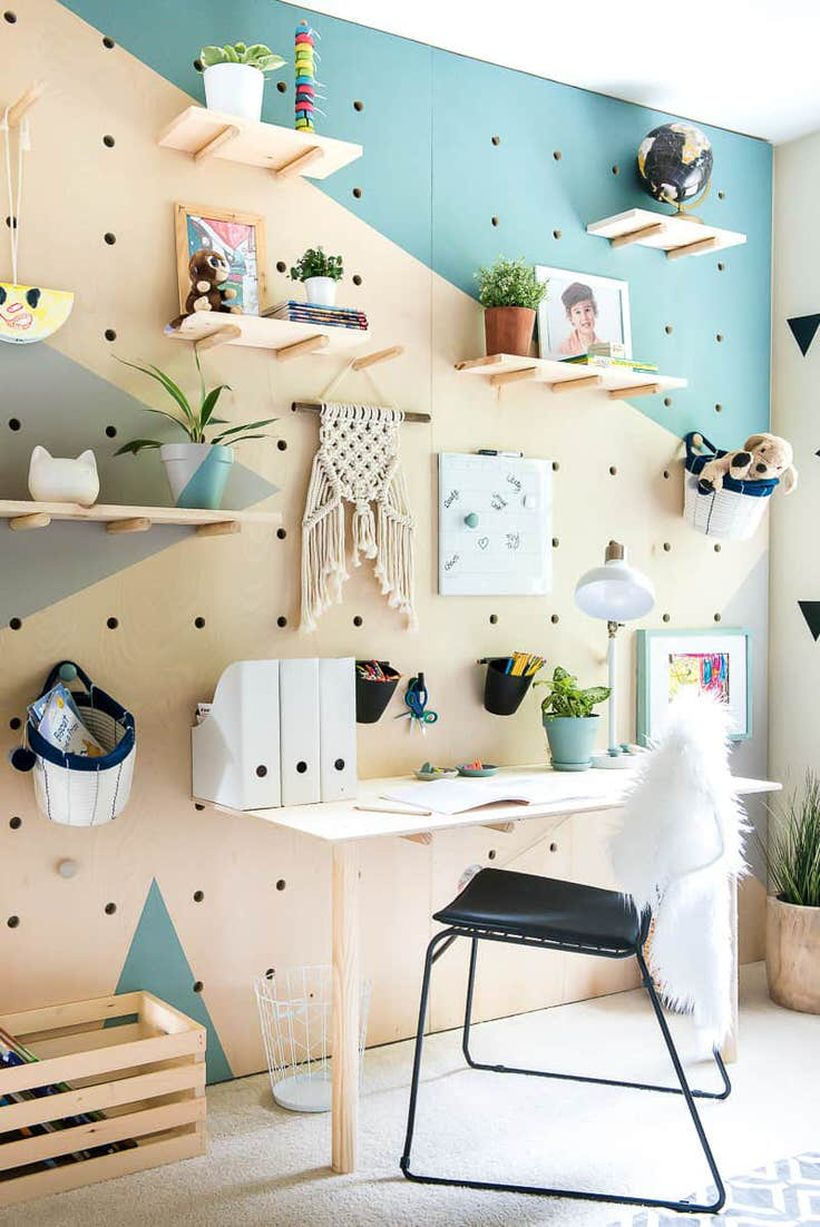 Creative diy pegboard with pegboard organization hanging rack to store house plant and photo gallery