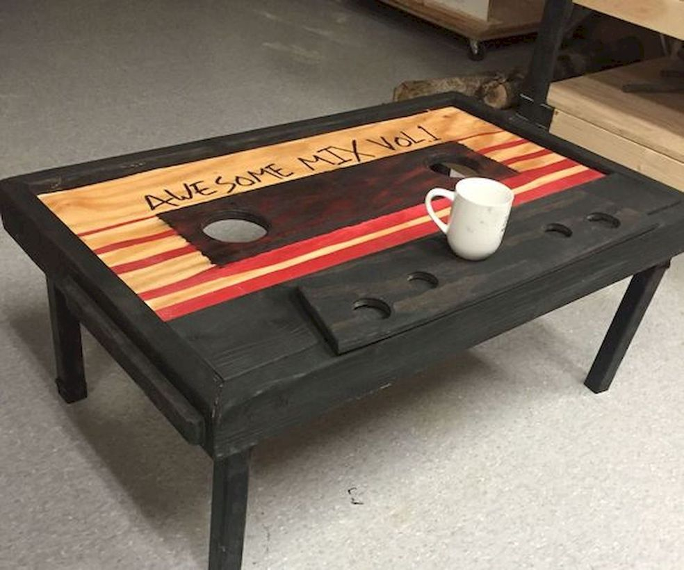 Creative coffee table with radio cassette theme