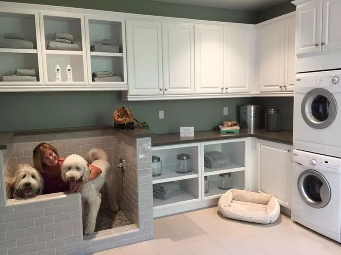 Dog house in laundry room for your pet