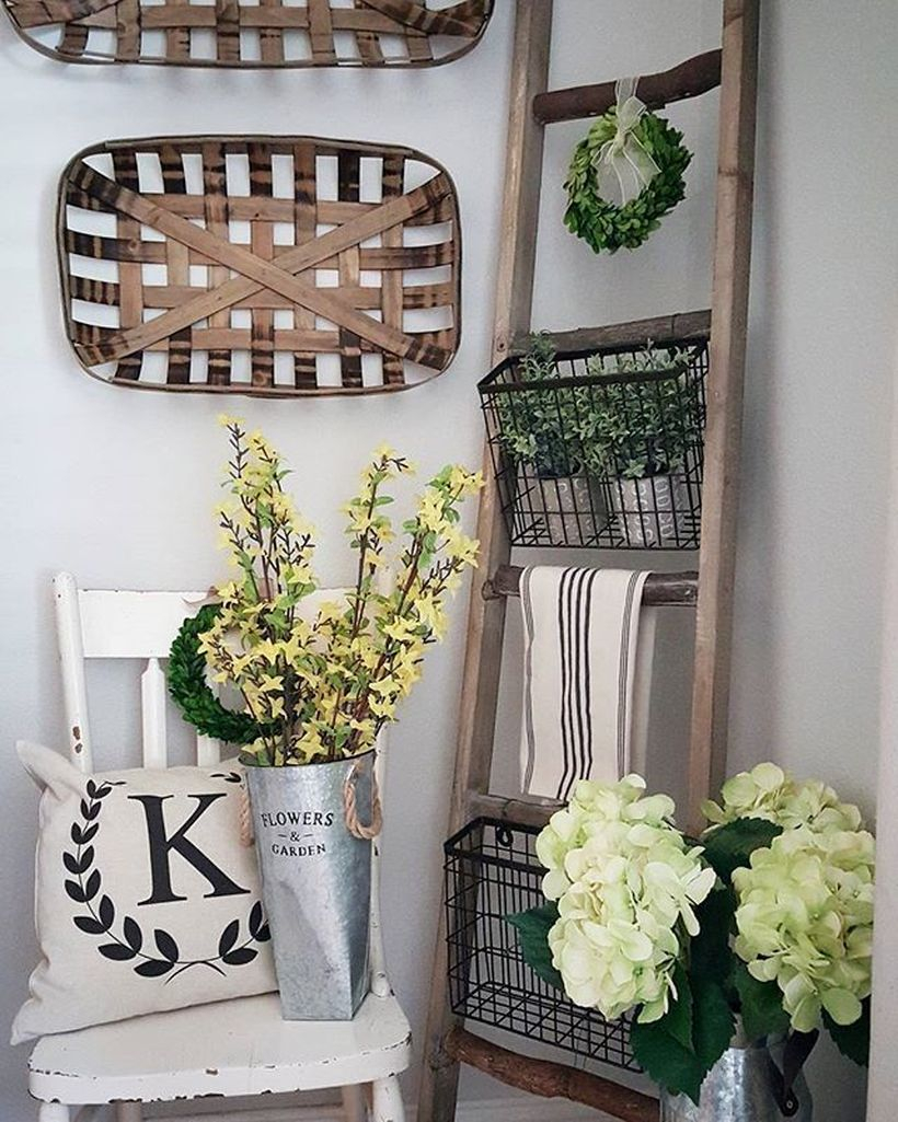 Iron basket on ladder