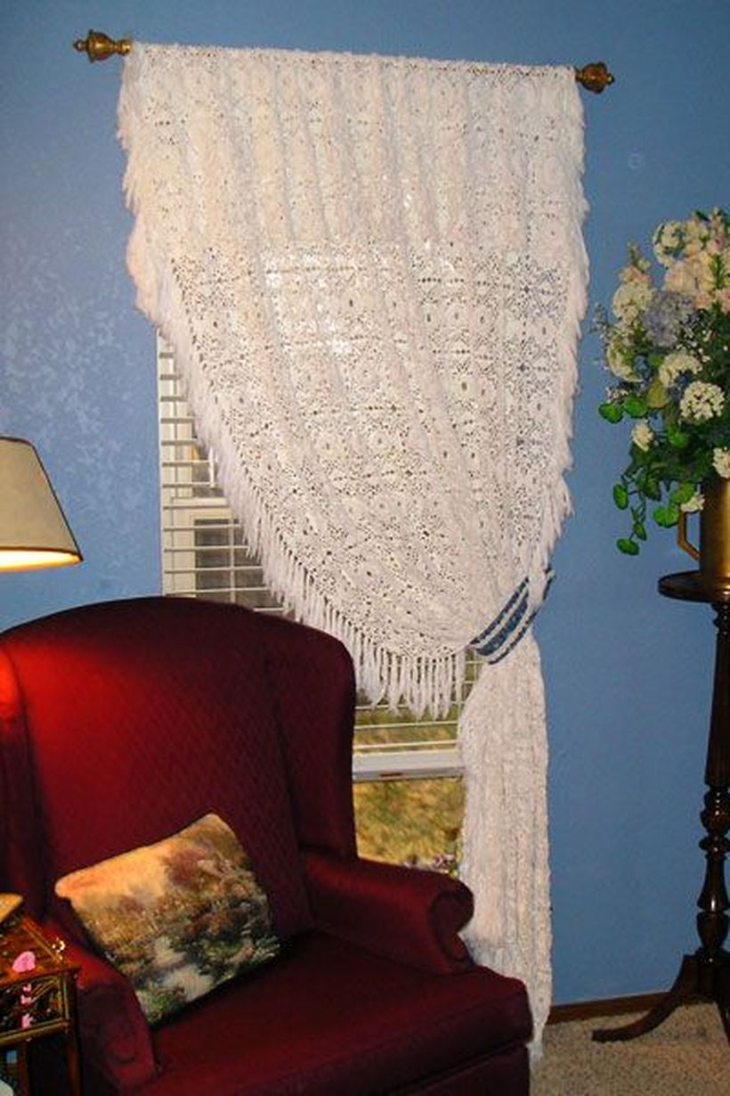 Long white curtain