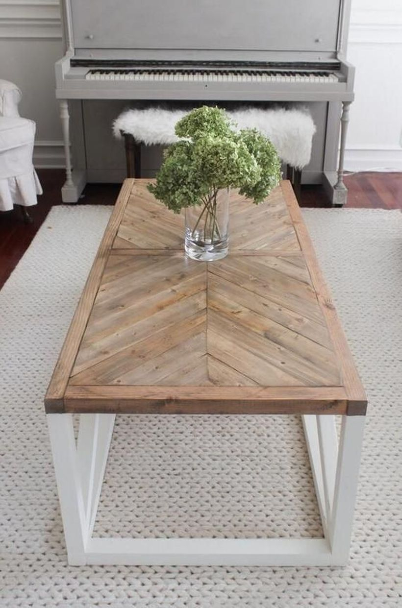 Long wooden coffee table