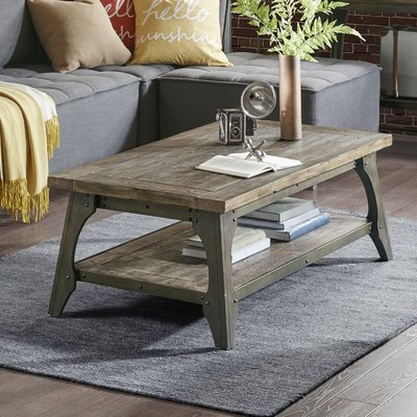 Natural wooden coffee table