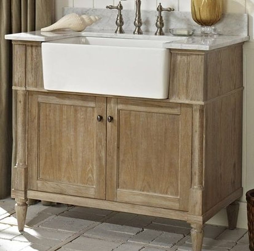 Natural wooden table sink