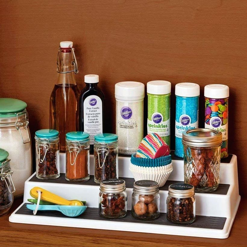 Organize spices 3 tier spice organizer in drawer small kitchen