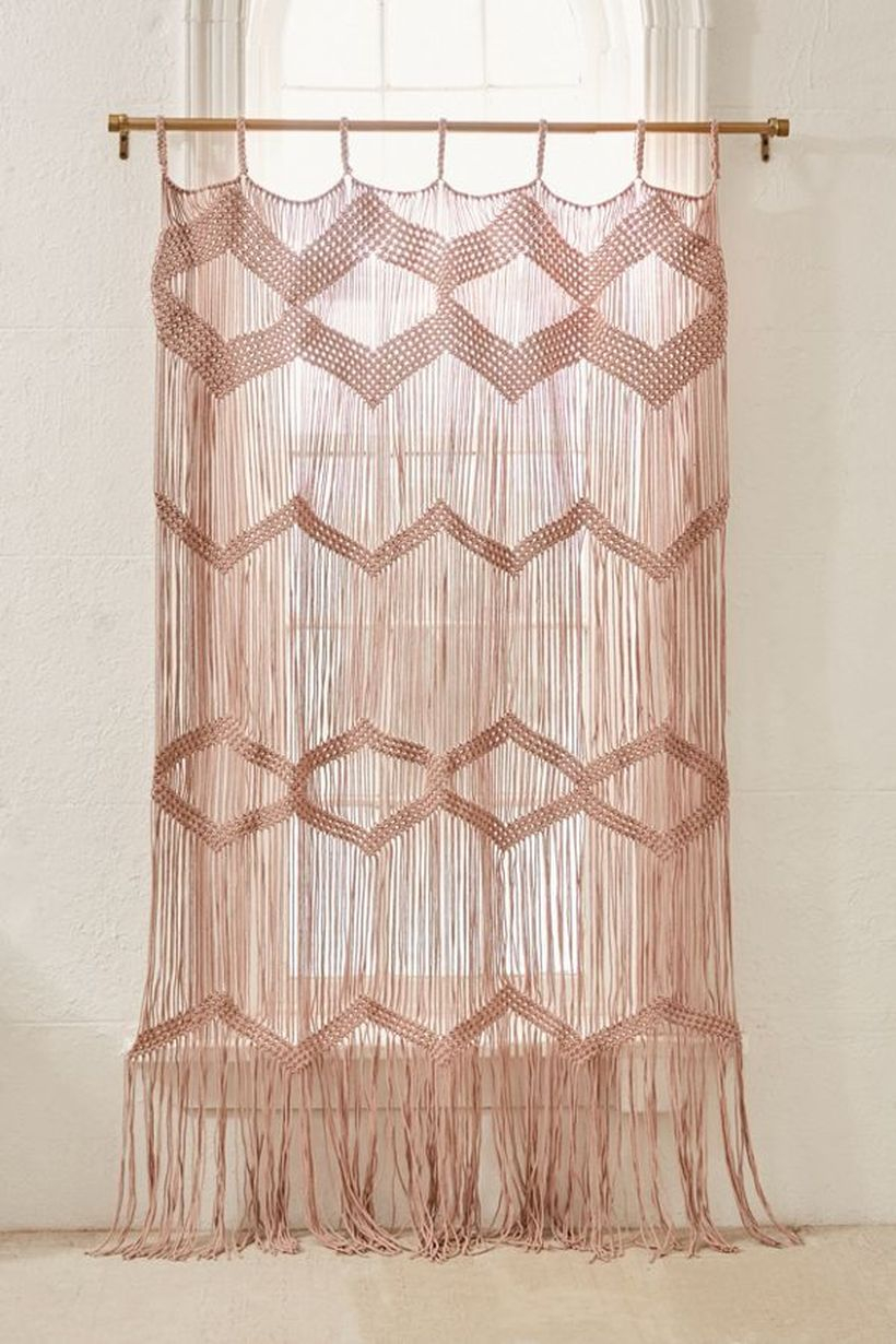 Pink pattern curtain