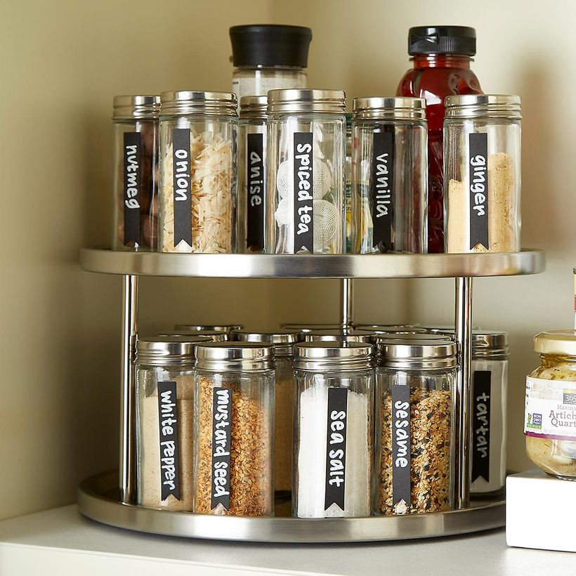 Round silver spice rack