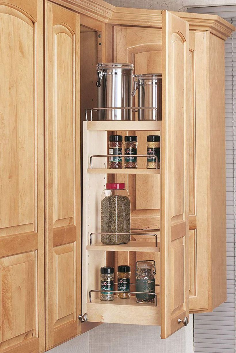 Simple diy spices organizer tiered with pull out cabinet organizer
