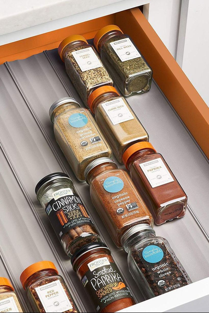 Smart storage spice rack drawer organizer in cabinet you must try