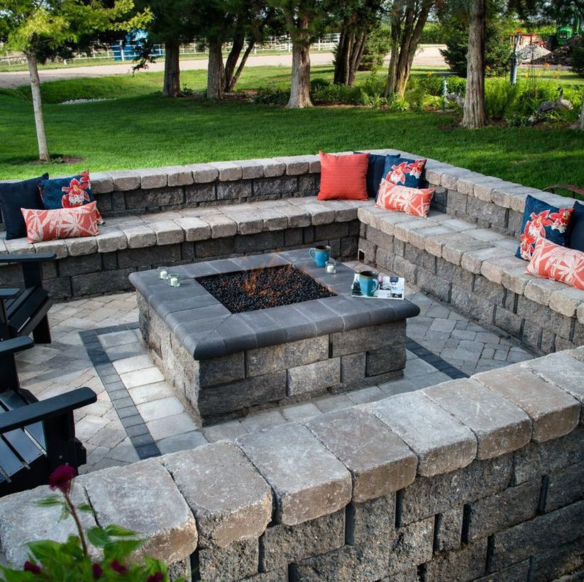 Square fire pit outdoor