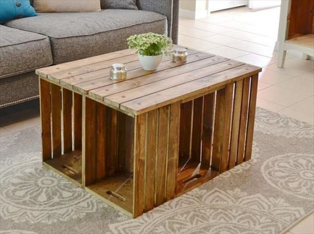 Square wooden pallet coffee table