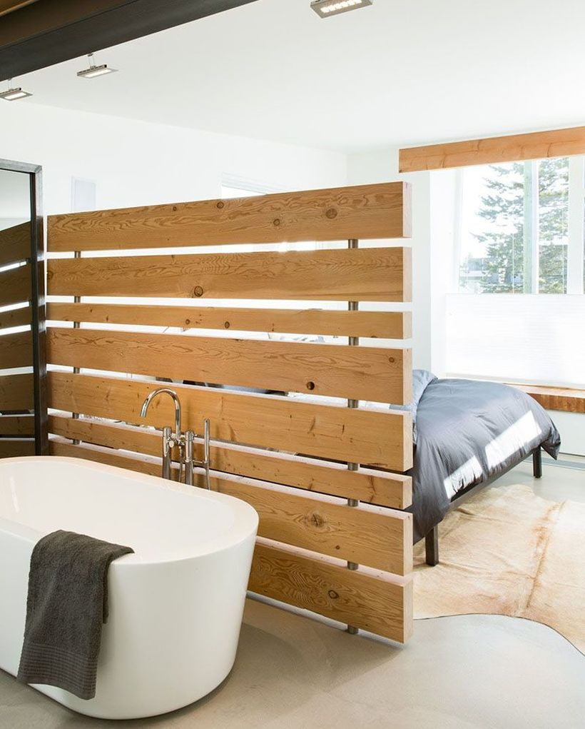 Square wooden room divider