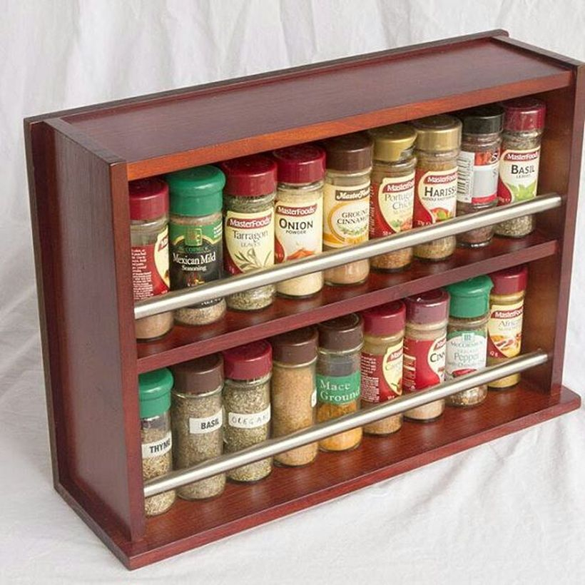 Square wooden spice racks