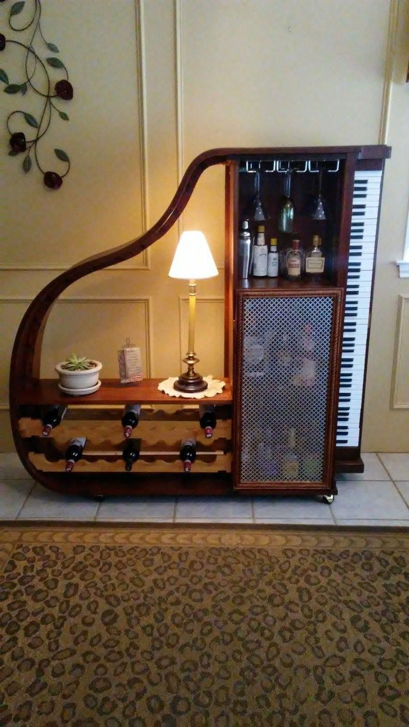 Unique cabinet from piano table