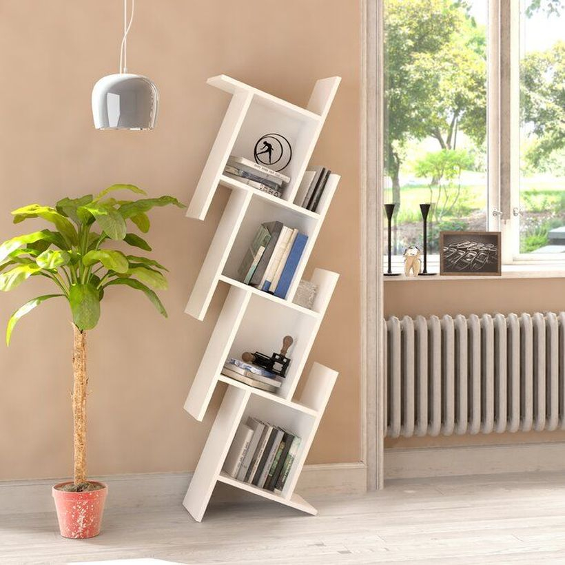 Unique white bookshelves ideas