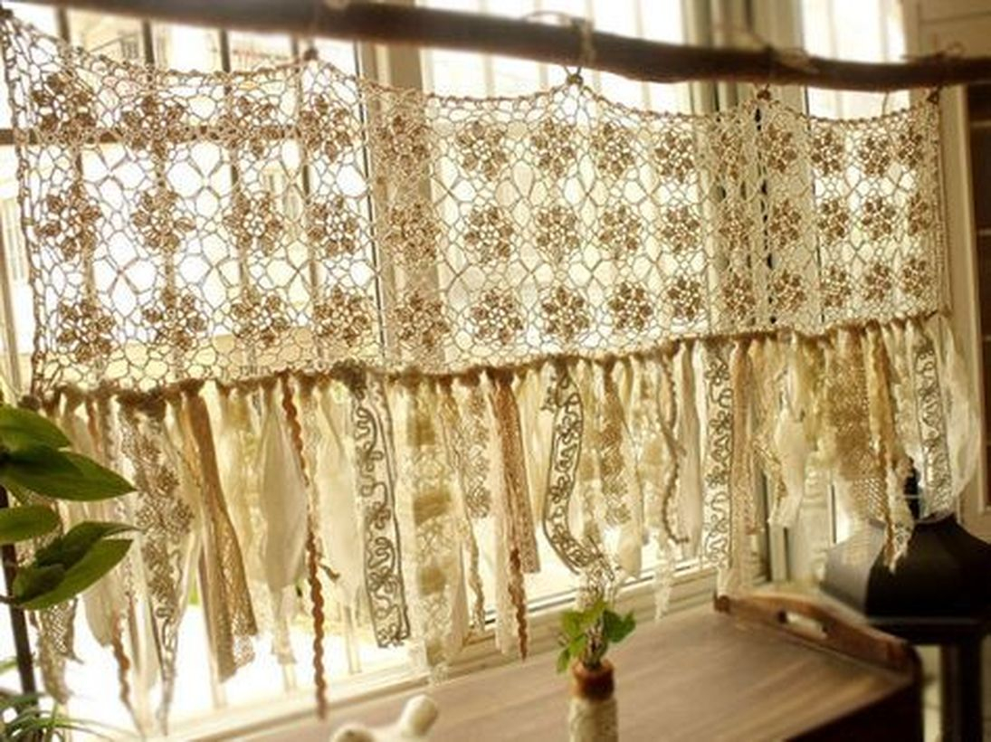 Unique white pattern curtain