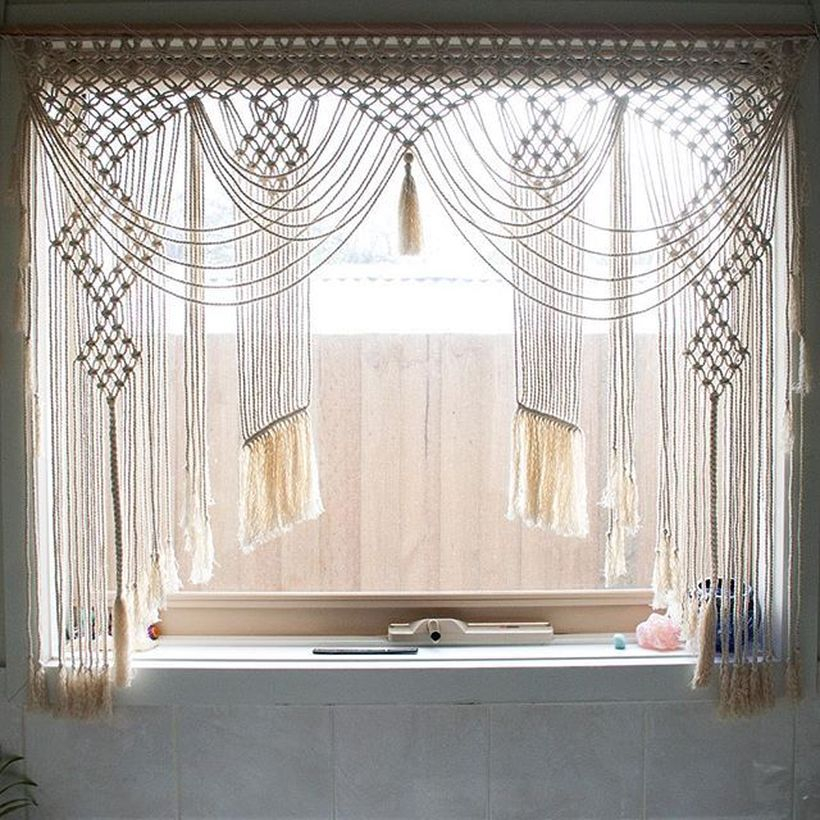 White curtain from white rope