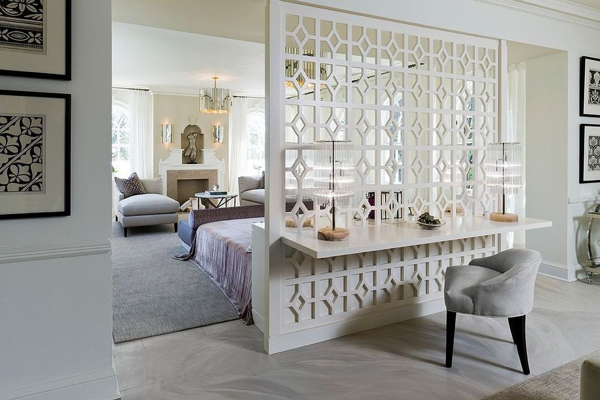 White hollow hole room divider