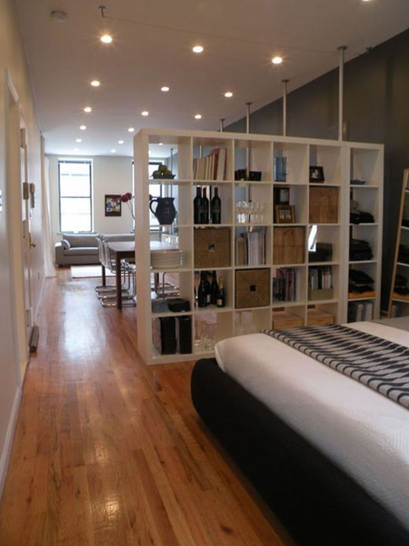 White storage room divider