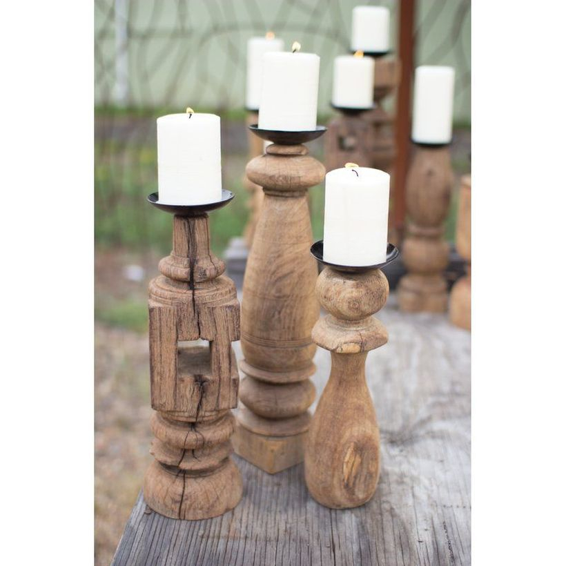Wooden candle holder