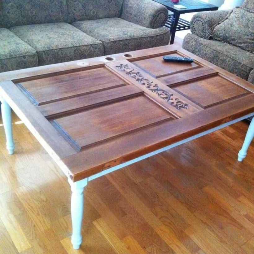 Wooden door shaped coffee table