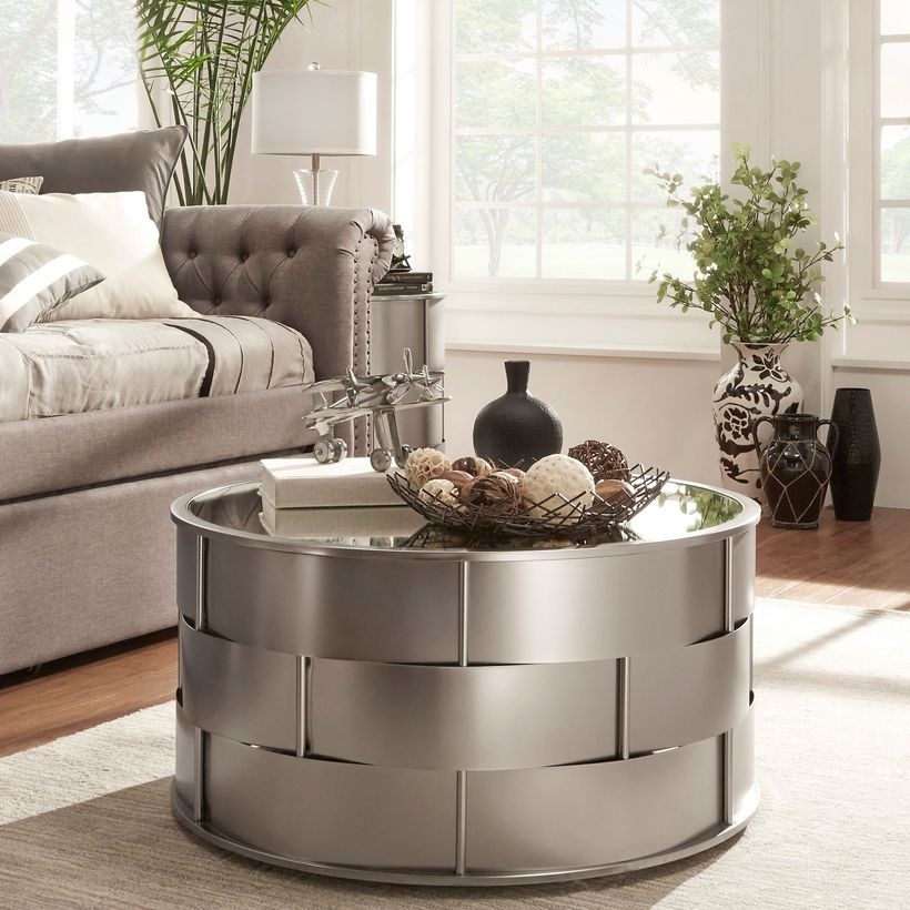Zinc and iron coffee table
