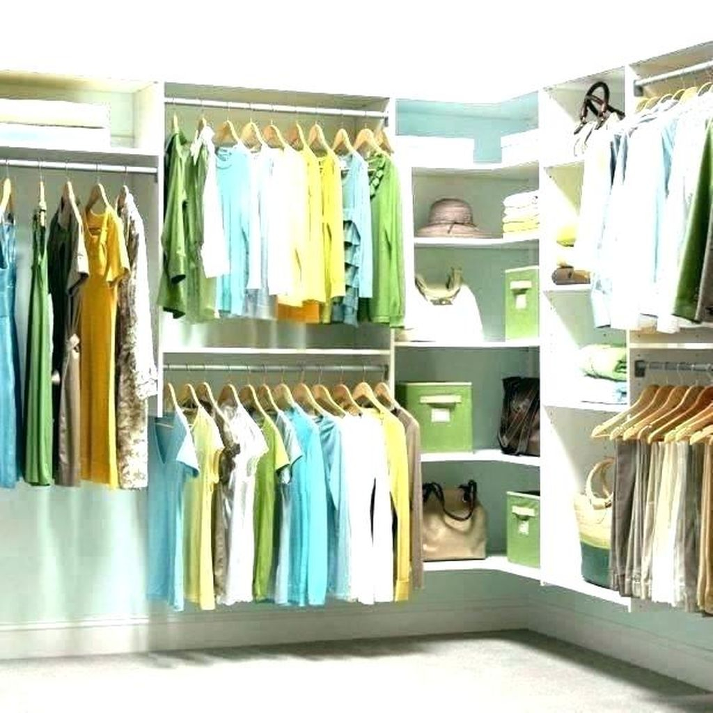 An awesome storage for small bedroom with floating hook and rack at the corner to perfect your bedroom design