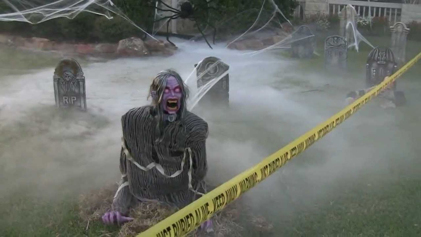 Creepy zombies in the cemetery