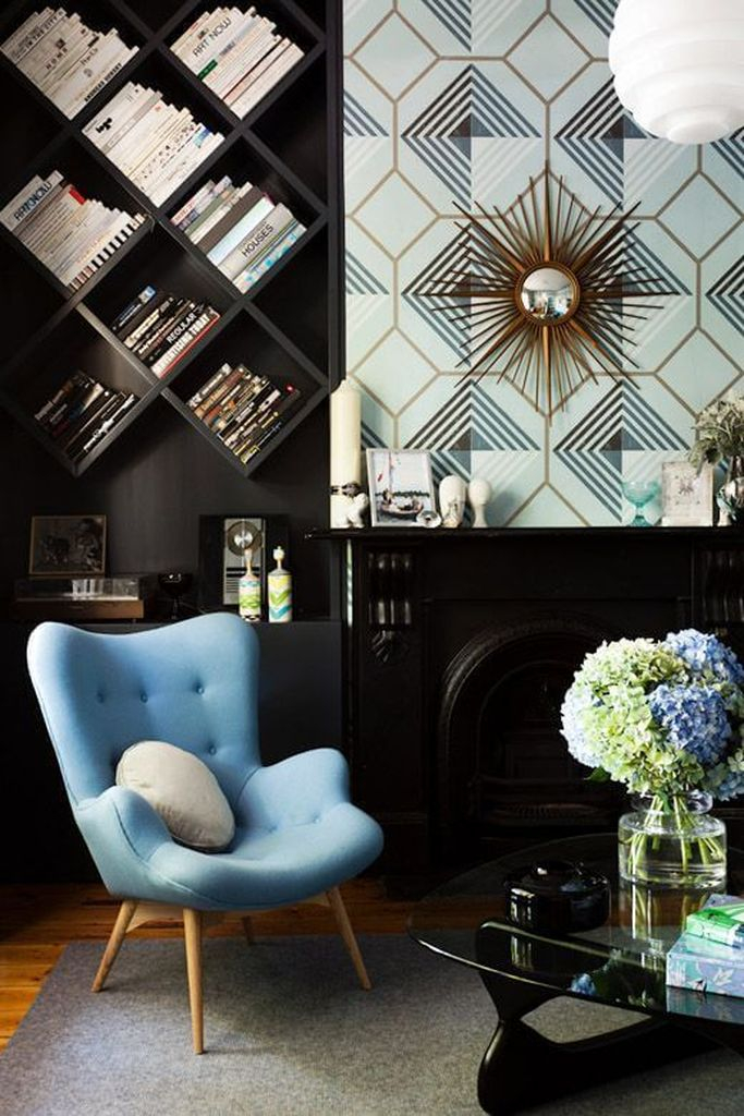 Dark shelf to organize your home living room