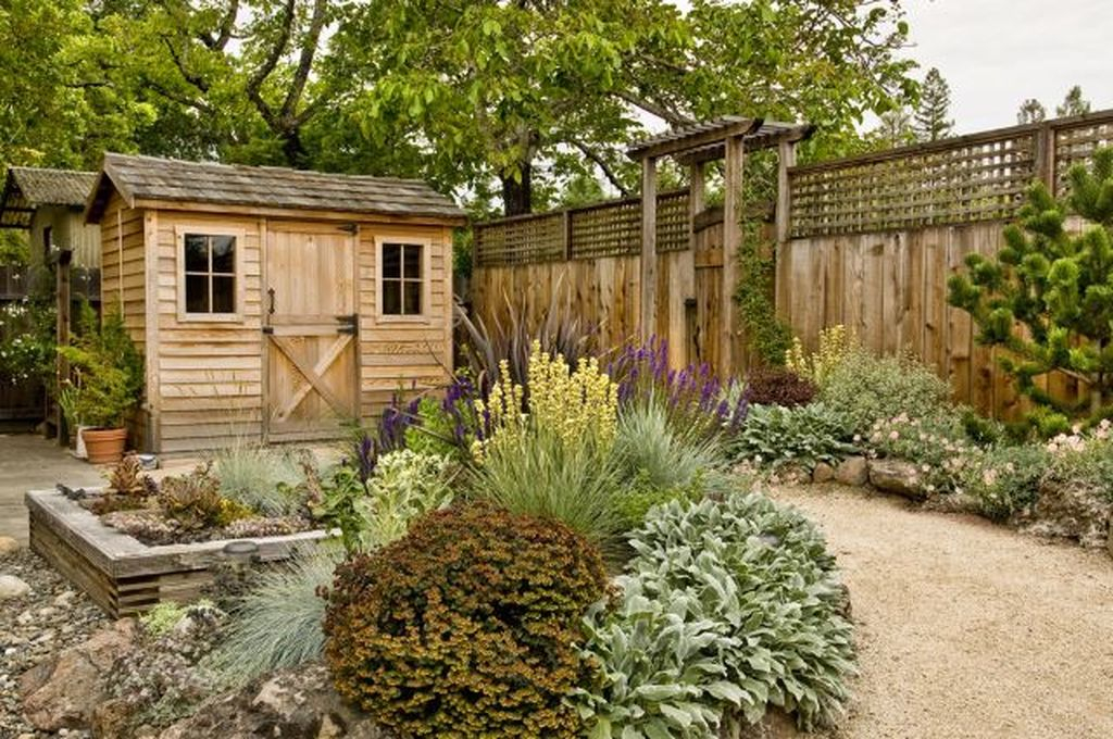 Garden shed design with matching fence