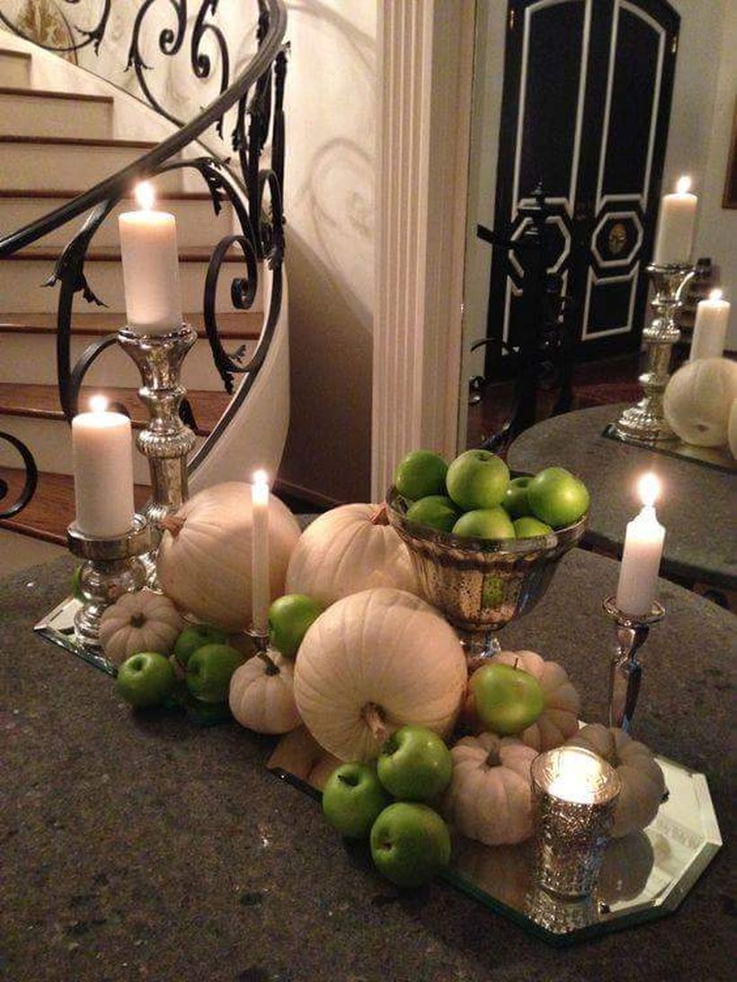 Green-apples-and-white-pumpkins-for-thanksgiving-table.-