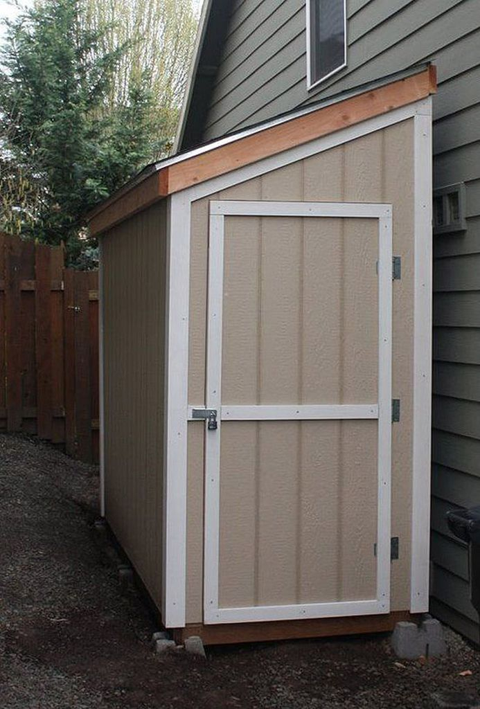 Half-size storage shed for backyard