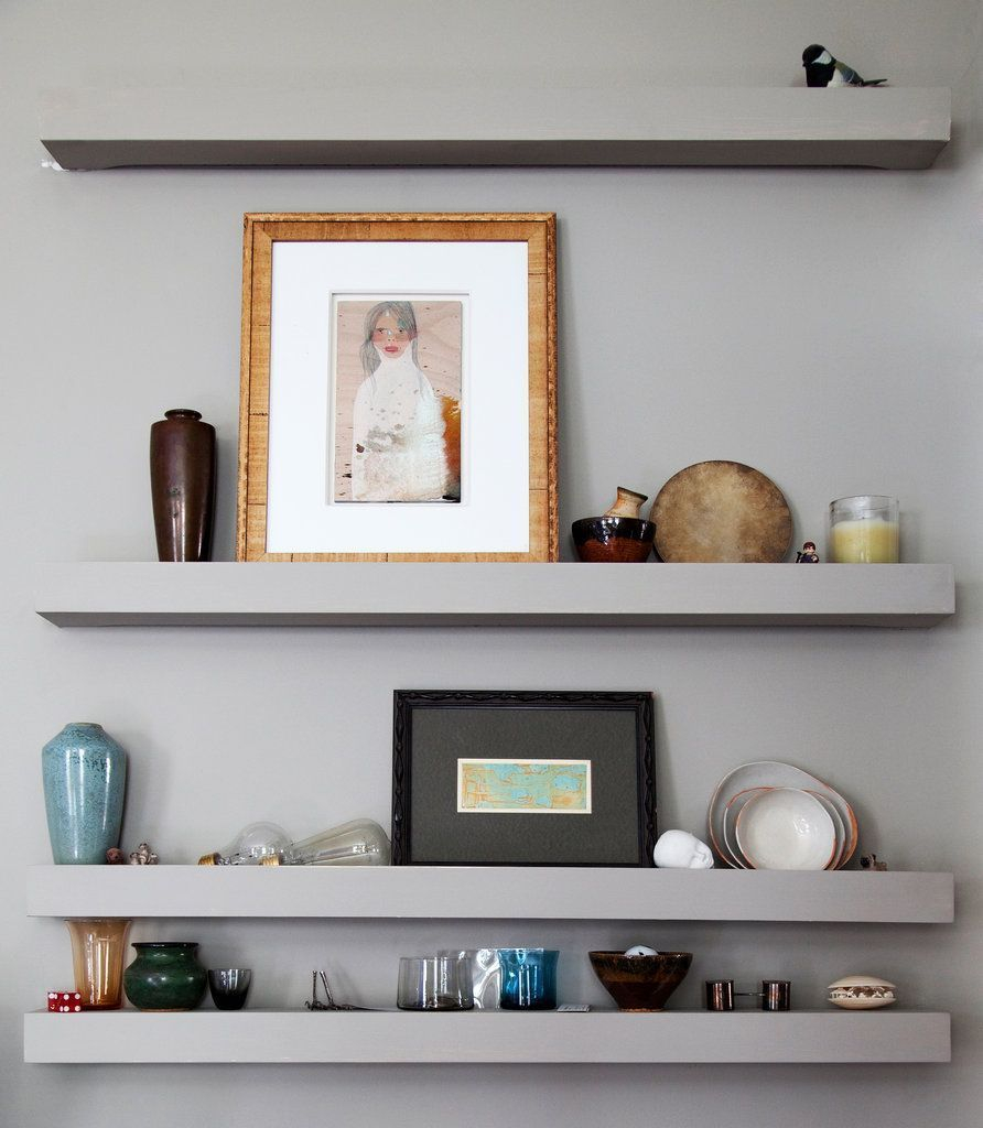 Light grey shelf to put your decoration