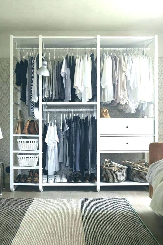 Perfect storage for small bedroom with some storage in white to arrange your clothes to be more presentable