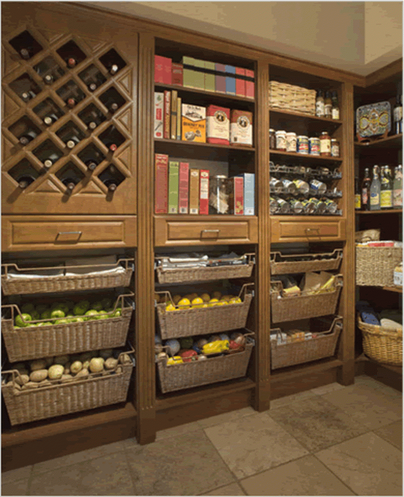 Rattan shelves to complete your pantry
