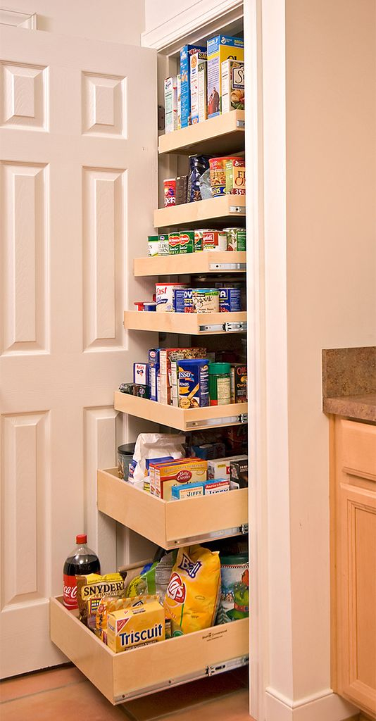 Roll-out pantry for small kitchen