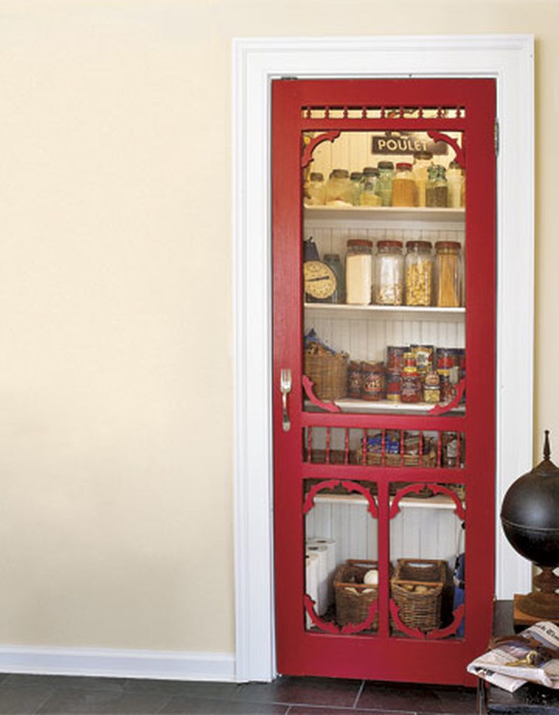 Small pantry with red door