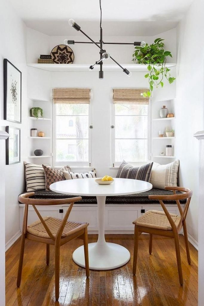 Small shelf beside the windows