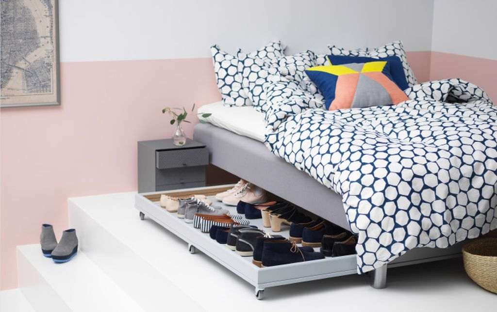 Smart shoes storage idea for a small bedroom with diy ikea under bed shoe storage to complete your shoes storage