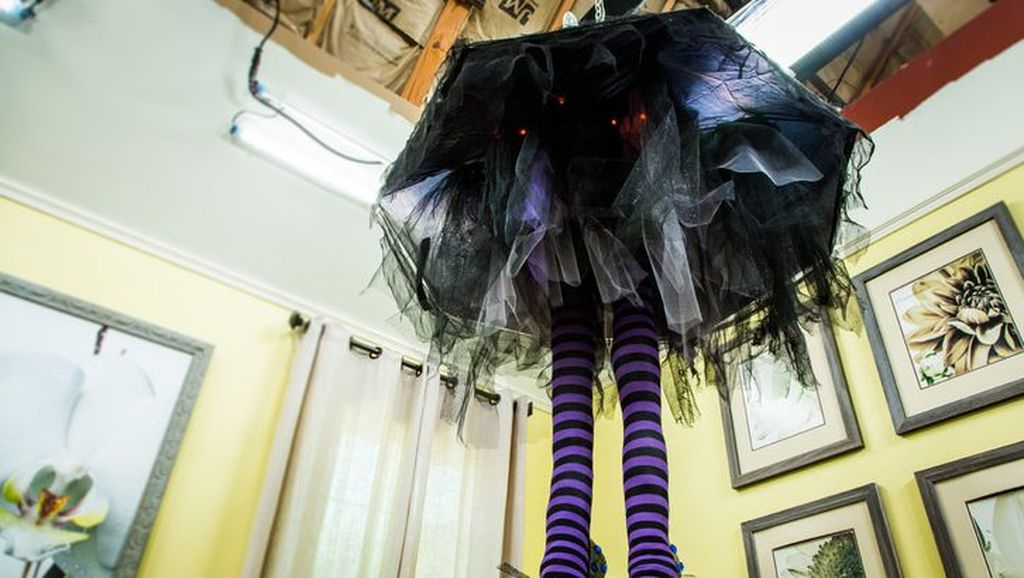 Spooky halloween home decoration with doll diy chandelier to complete your halloween decoration