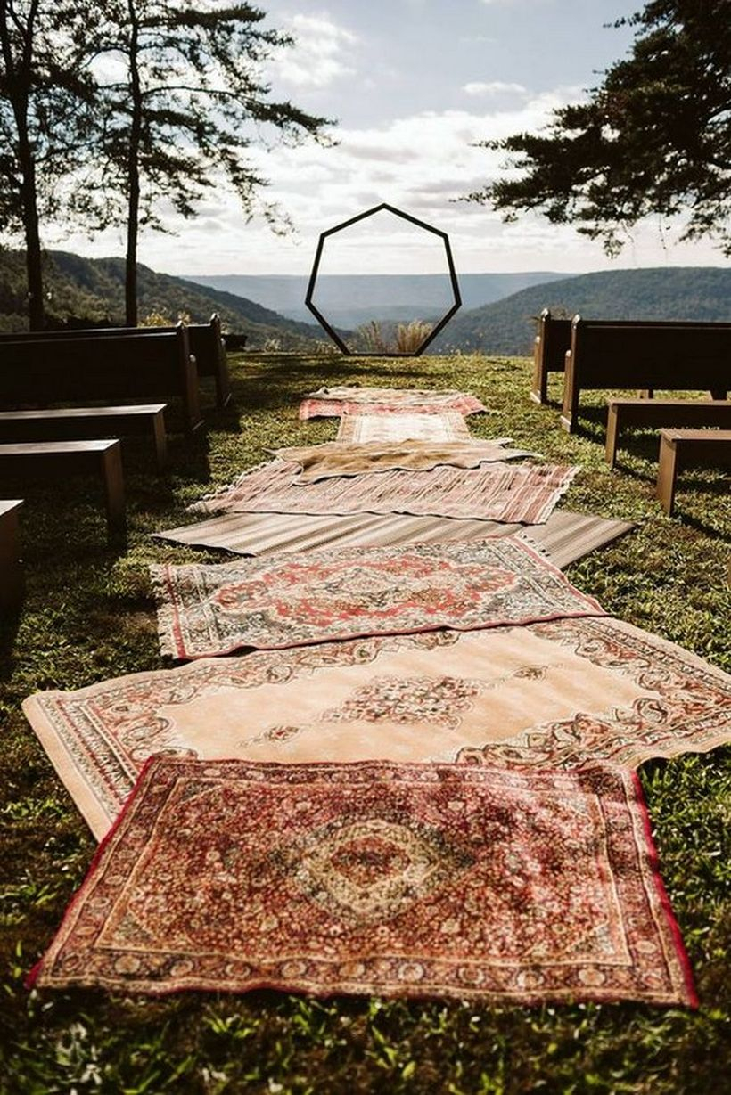 Bohemian wedding ceremony decoration