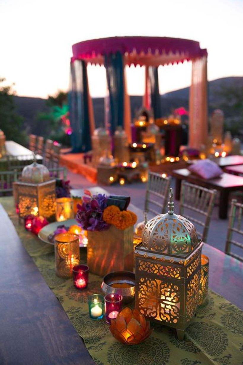 Boho moroccan lanterns canterpice