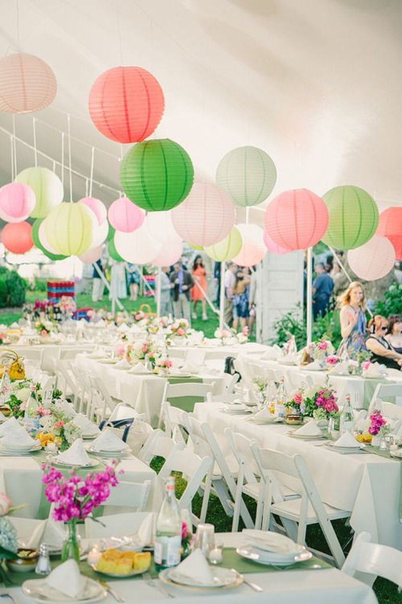 Colorful boho paper lantern