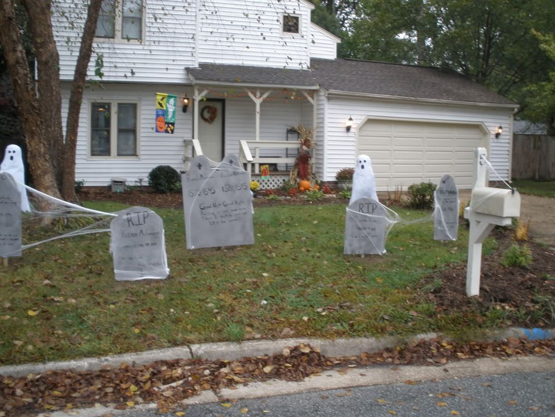 Scary outdoor halloween with a theme in the cemetery