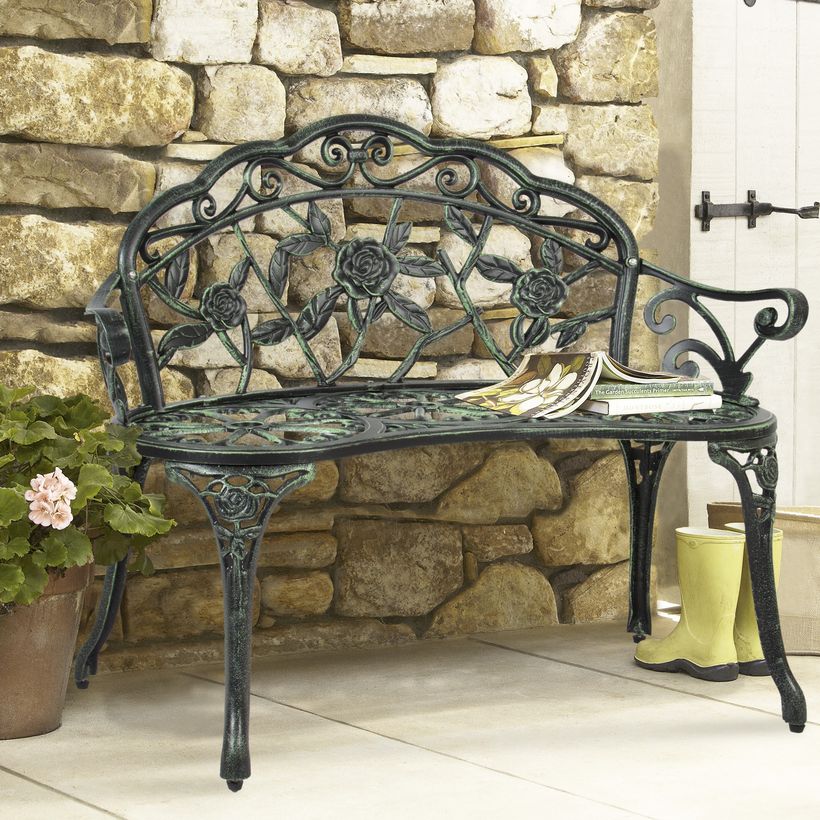 Unique-vintage-outdoor-furniture-with-iron-pattern-flower-chair-suitable-for-you-to-read-a-book-on-your-porch