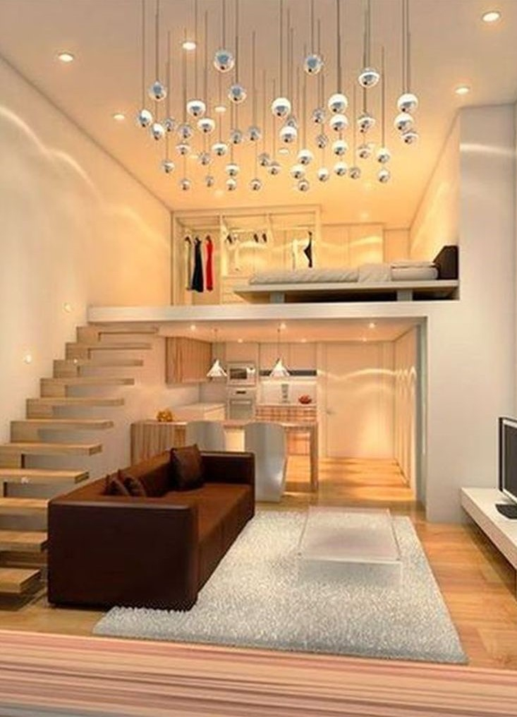 An elegant loft bedroom design