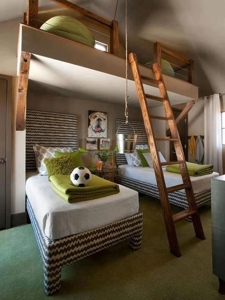 Bunk over two beds for samll apartment